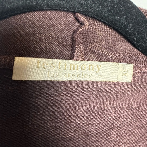 TESTIMONY LA BROWN STONEWASHED FRENCH TERRY COTTON LONG JACKET - Picture 3 of 5